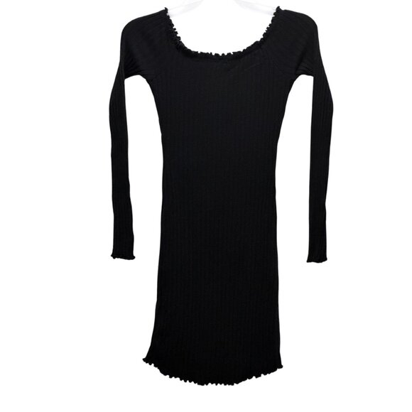 Women Black Ribbed Dress Size M - Picture 2 of 4